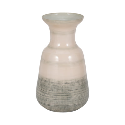 Glass, 14 2-toned Enamel Vase, White