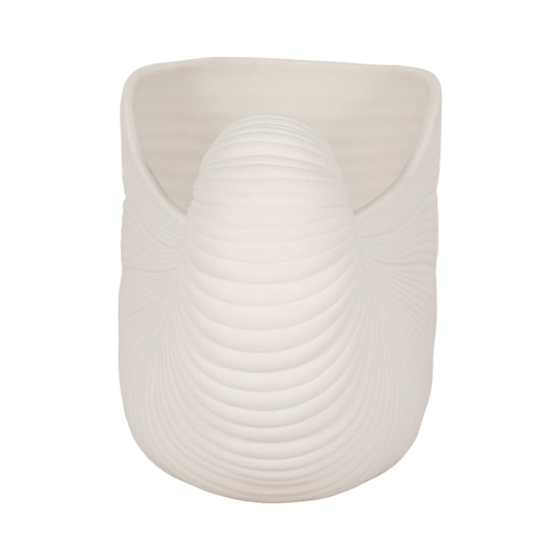 10 Nautilus Shell Planter, White