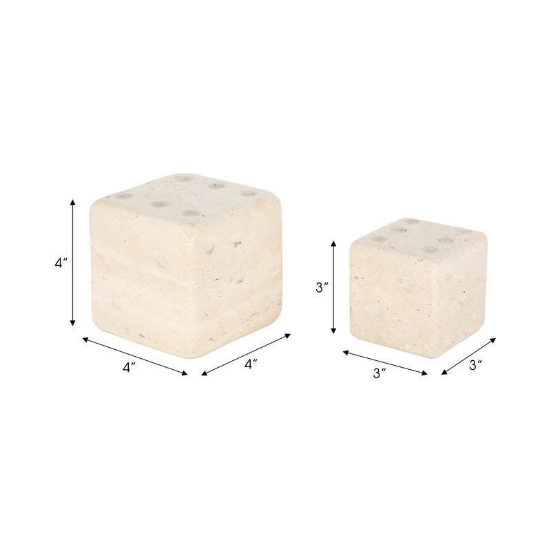 S/2 3/4 Mistry Travertine Dice