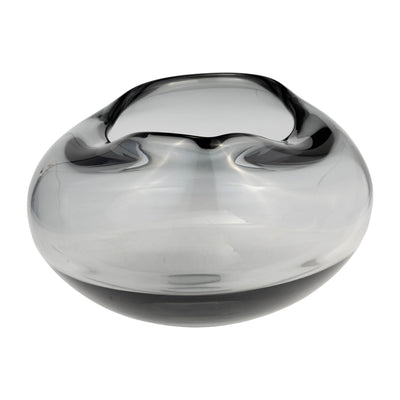 GLASS, 10D IRREGULAR SHAPE BOWL, SMOKE