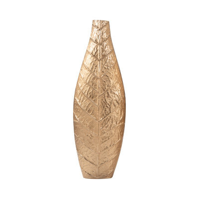 24 Craighton Small  Metal Leaf Vase, Gold