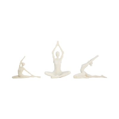 S/3 9/10/16 Ketsora Yoga Statuary, White