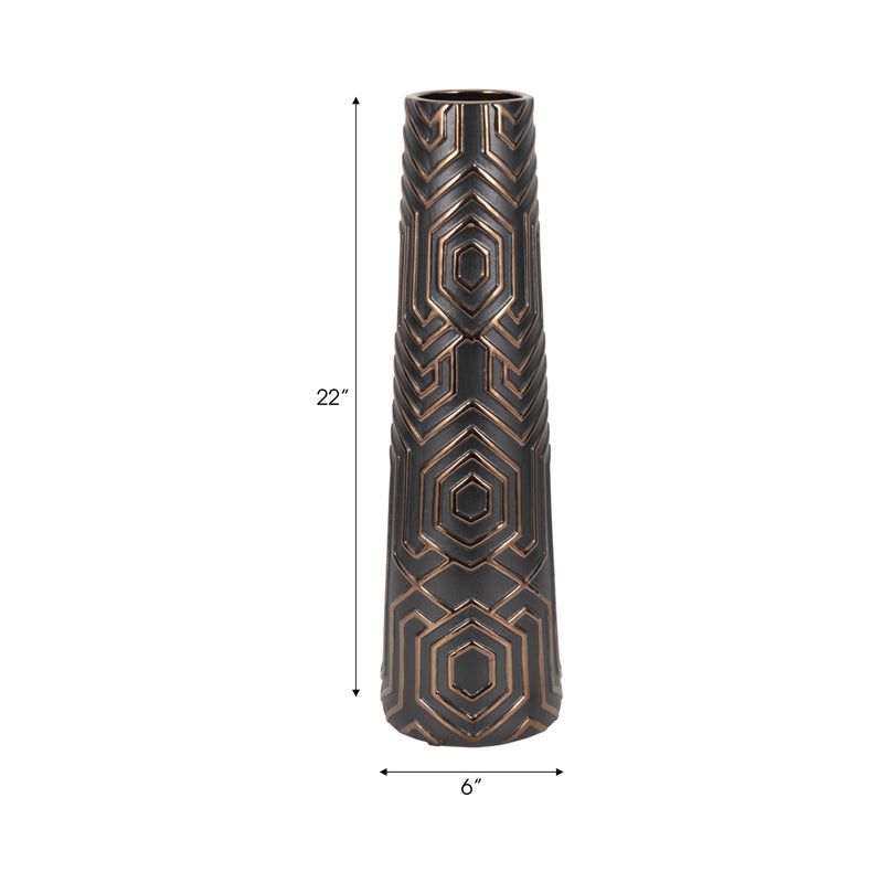 22 Rialto Oversized Contemporary Vase, Black