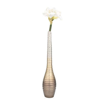 METAL,26,SHELL ELONGATED VASE,GOLD