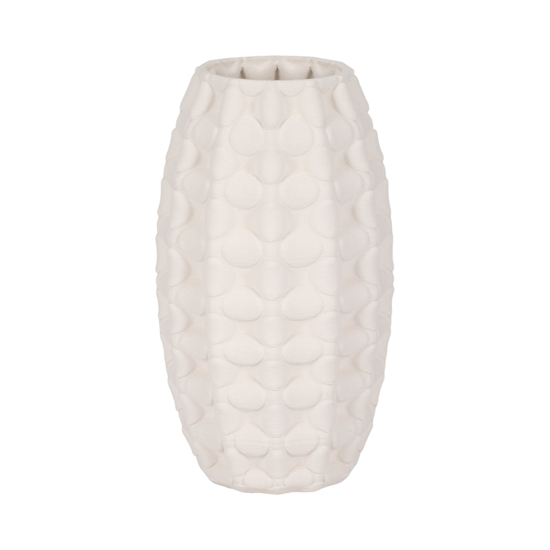 12 ALEXANDER 3D PRINTED VASE, IVORY/BEIGE