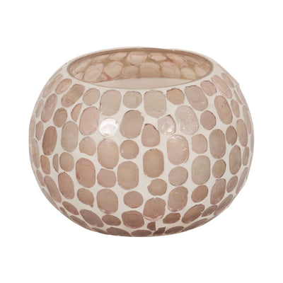 Glass, 5 19 Oz Mosaic Scented Candle, Soft Pink