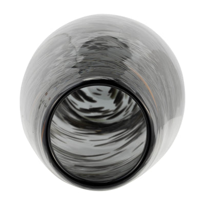 GLASS, 20H SWIRL VASE, BLACK