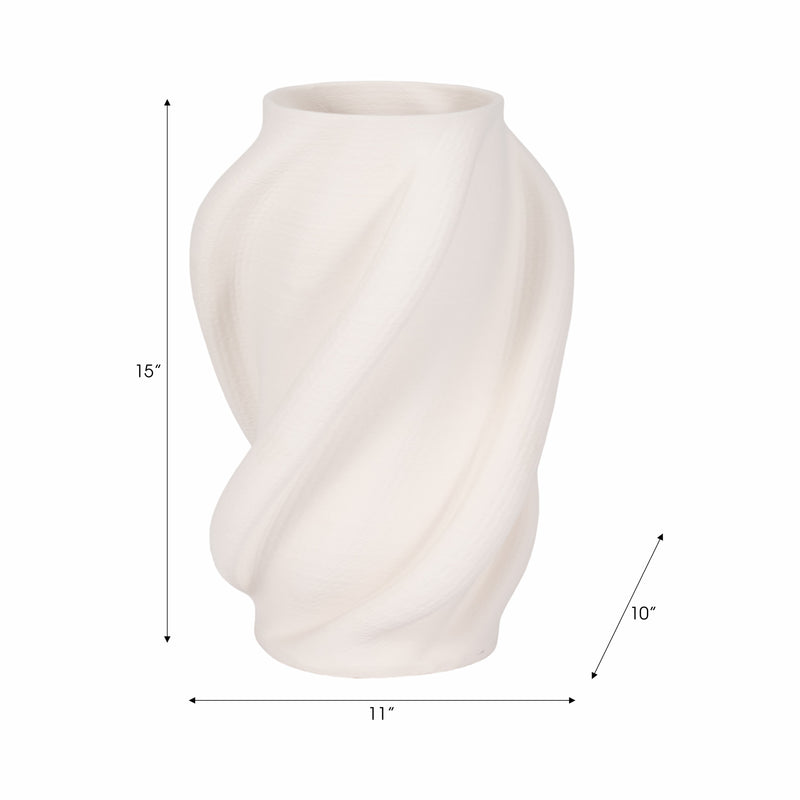 15 MURANO 3D PRINTED LARGE VASE, WHITE