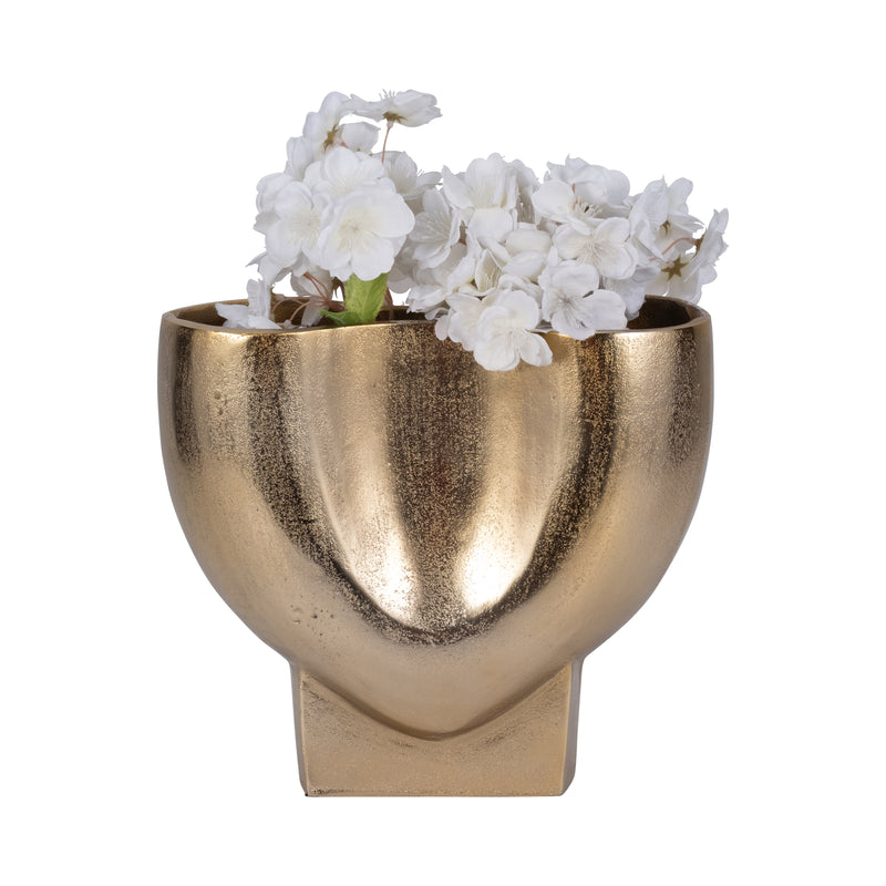 11 Abyss Arrow Shaped Metal Vase, Gold