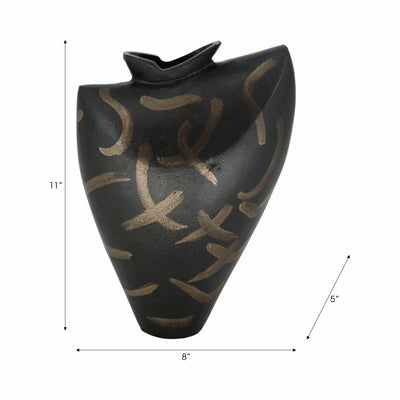 11 Ponce Tribal Black & Gold Vase