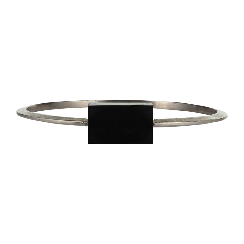 METAL,17,STANDING RING W/BASE ,NICKEL/BLACK