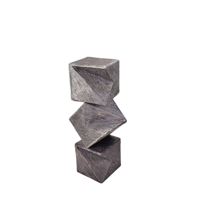 18 Lyon Small Silver Cube Statuary