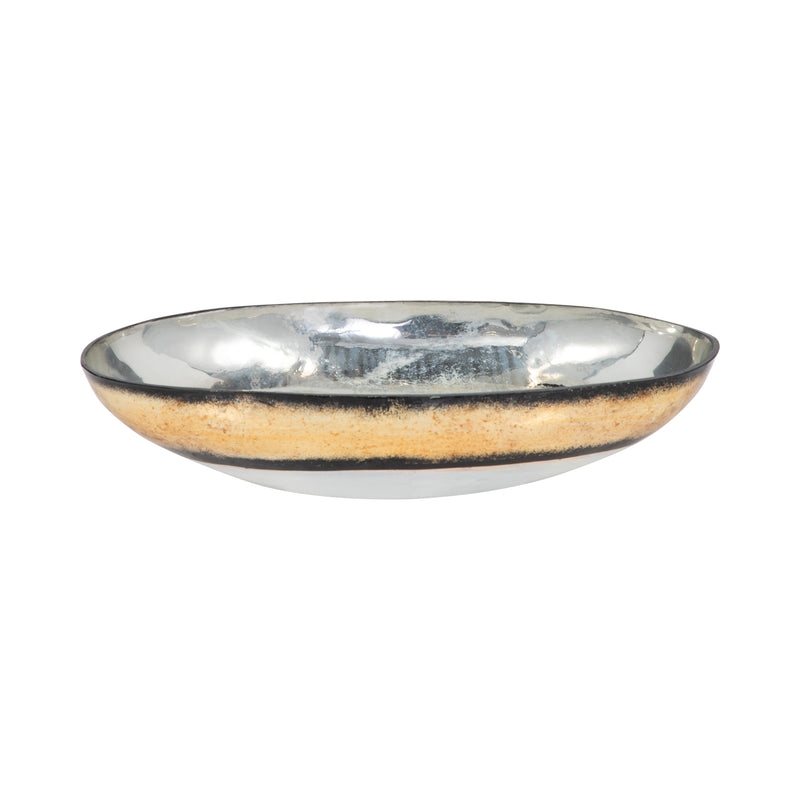 GLASS, 13 BOWL W/ GOLD TRIM, WHITE