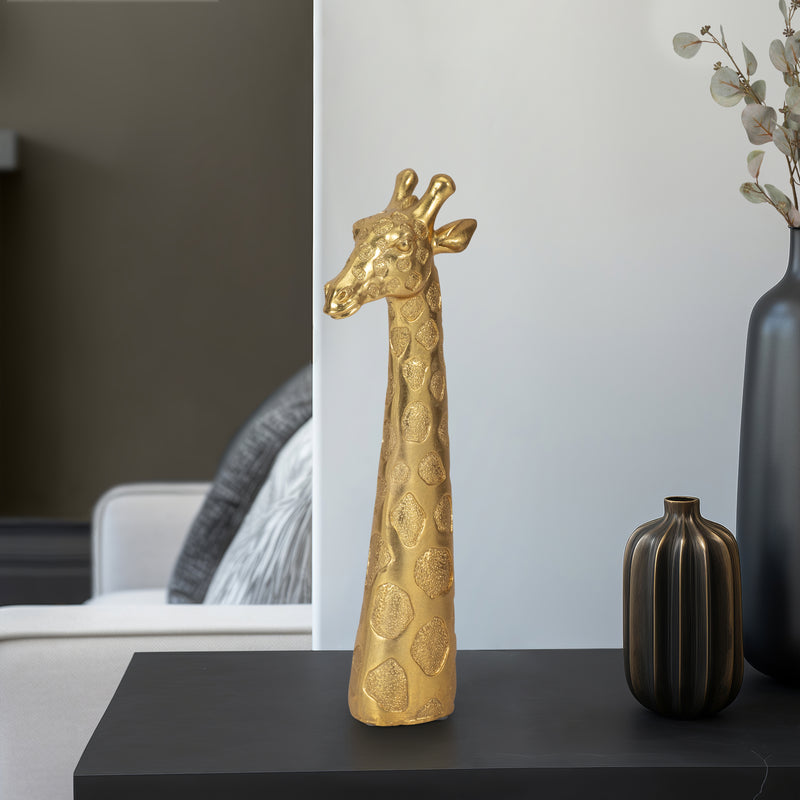 13 Giraffe Head Tabletop Decor, Gold