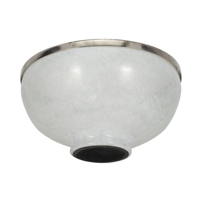 GLASS,13,BOWL W/RING DECO,WHITE