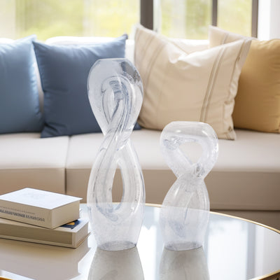 S/2 12/17 Celestine Glass Sculptures, Clear