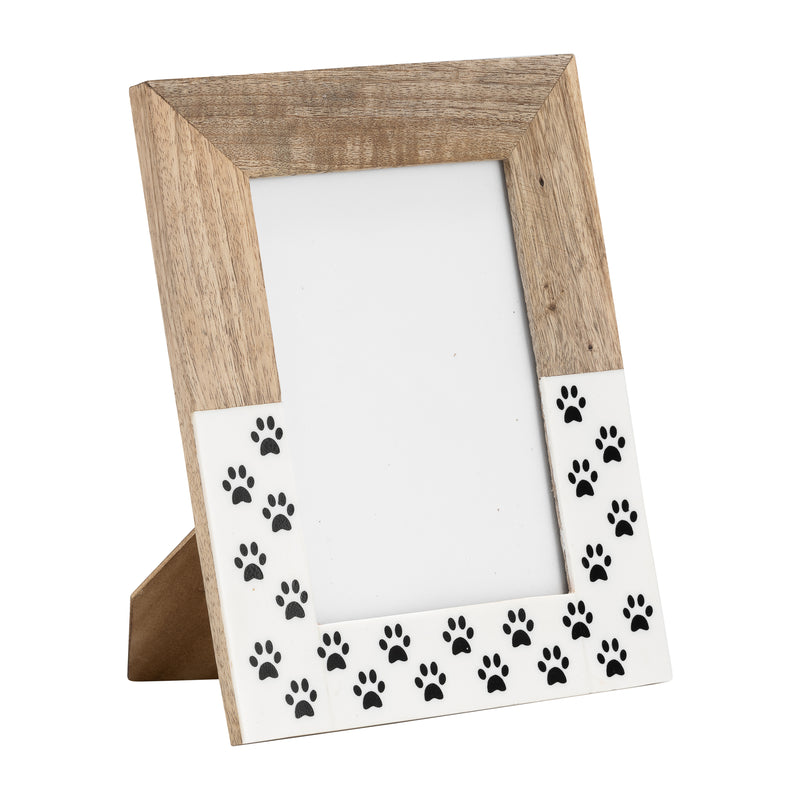 WOOD,5X7, DOG-PAWS PHOTO FRAME,WHITE