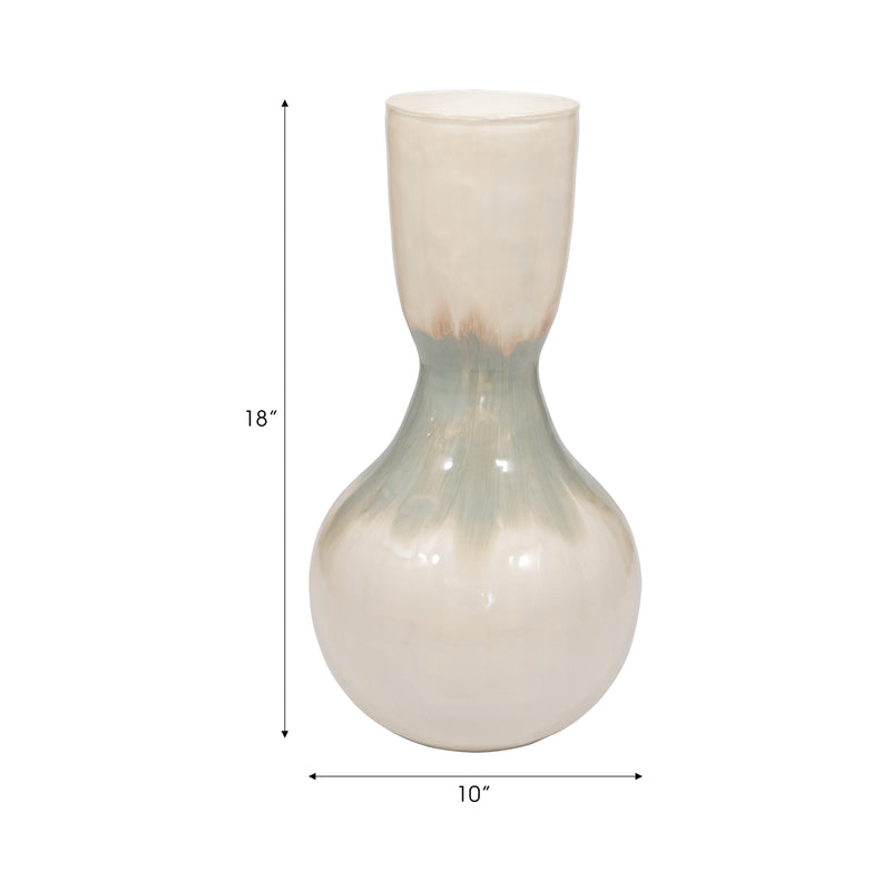 METAL, 18 BULBOUS VASE, PEARL