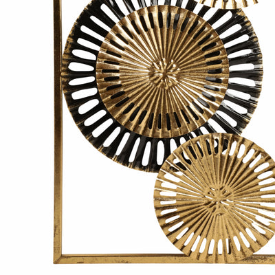 S/2 32 Pierced Disc Metal Wall Panels, Gold Multi