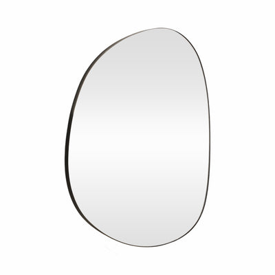 30x35 Irregular Round Mirror, Black