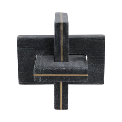 7 Walton Medium Black Marble And Brass Knot