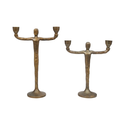 METAL, 15 2 TAPER CANDELABRA, GOLD