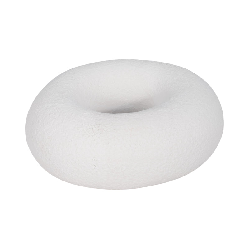 8 Textured Open Cut-out Slanted Circle Object, Wh