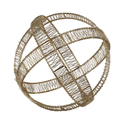 10 Woven Metal Orb, Gold