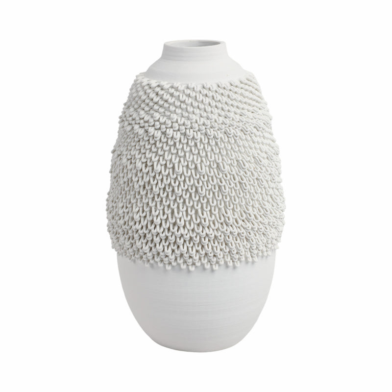 14 Arroyo Medium 3d Printed Porcelain Vase, Ivory