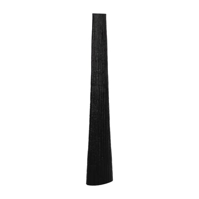 METAL, 58 RIBBED FLOOR VASE, BLACK