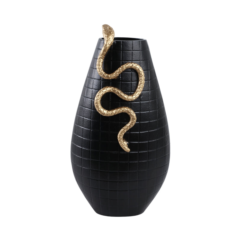 21x11 Curved Snake On Vase, Black/gold