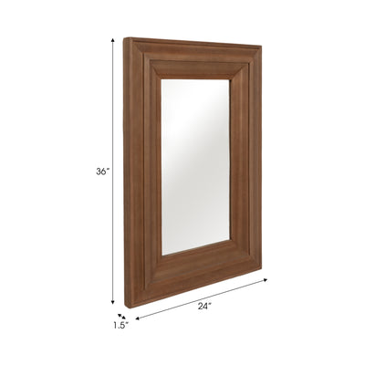 WOOD FRAME 24 X 36 WALL MIRROR, BROWN WB