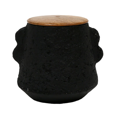 4 8 Oz Balsam & Myrrh Eared Candle With Lid, Blk