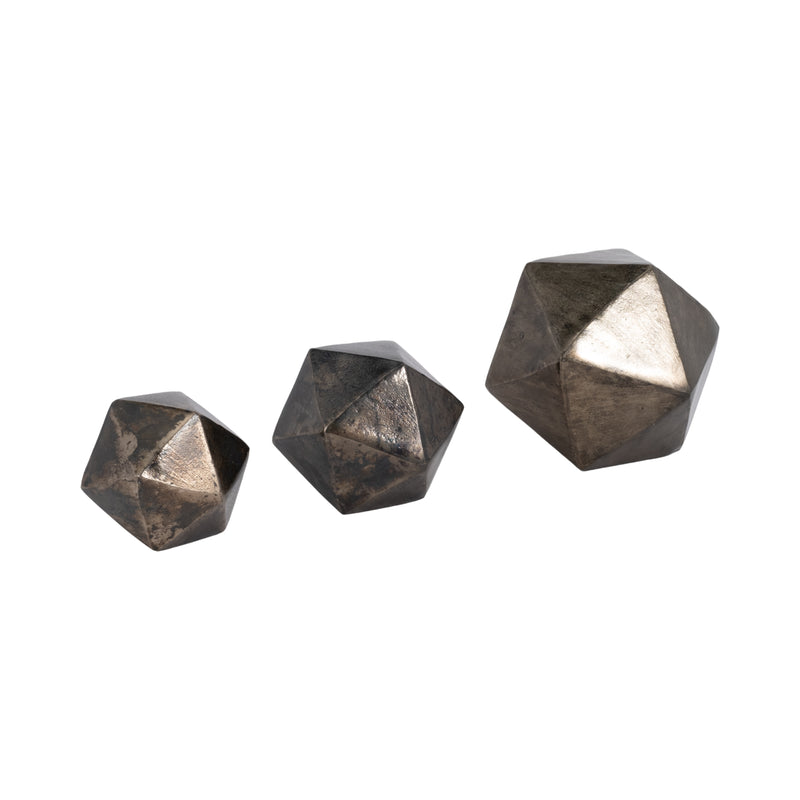 S/3 5/6/9 Akiko Geometric Wall Bubbles, Bronze