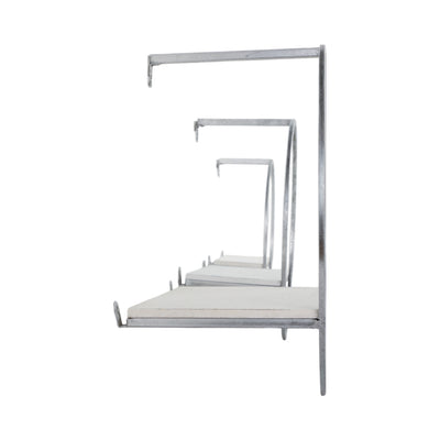 S/3 WOOD/METAL WALL SHELVES, WHITE/SILVER