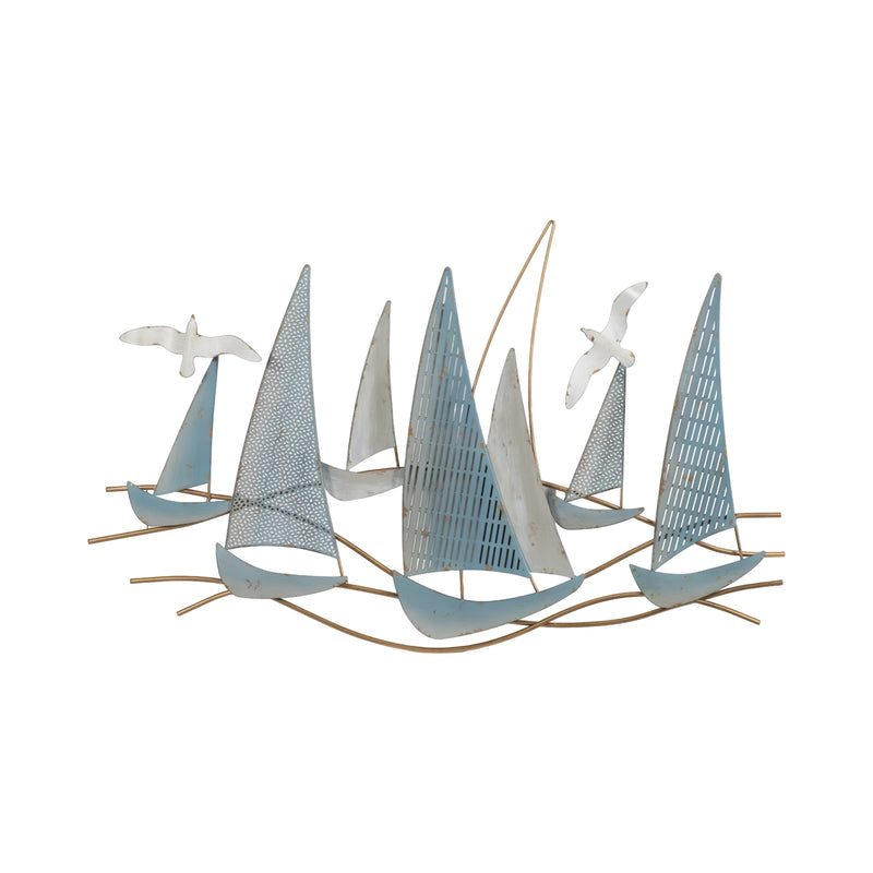 36 Sailboat Scene Metal Wall Decor, Multi Wb