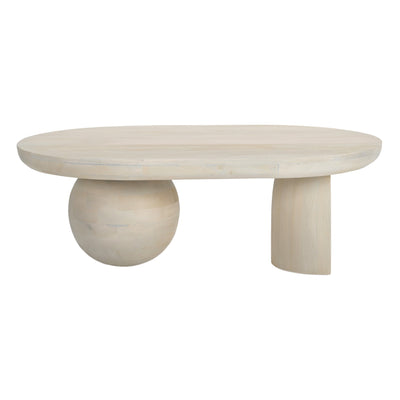 Wood, 42 Orb Coffee Table, Antique White