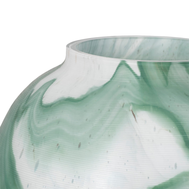 13 Ebb & Flow Vase, Green/clear