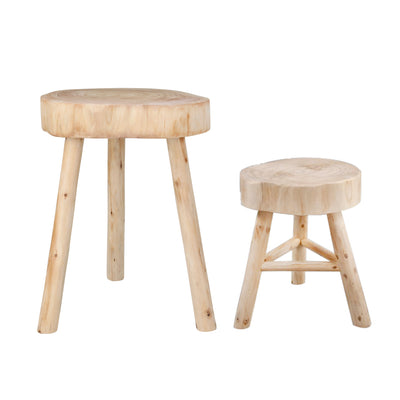 WOODEN 16 STOOL, NATURAL