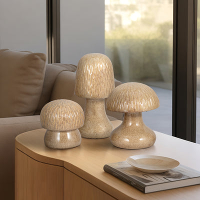 S/3 8/11/14 Cassoria Ceramic Mushrooms