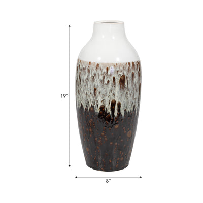 CLAY, 19 OMBRE REACTIVE VASE, BROWN/WHITE