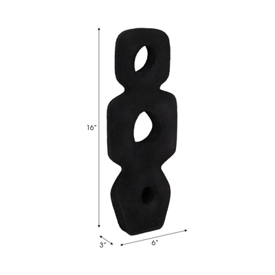 15 Textured Open Cut-out Totem Object, Black