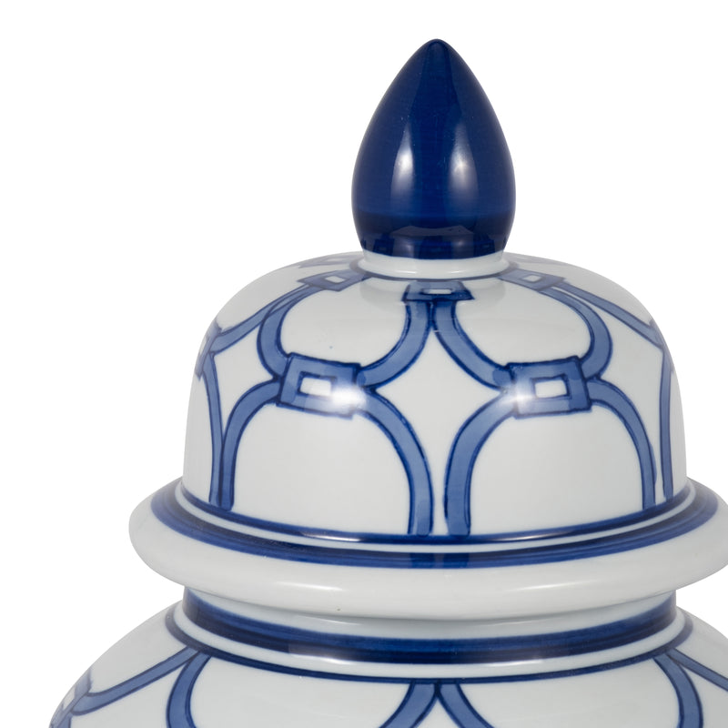 CER, 14 LINKS TEMPLE JAR, BLUE/WHITE