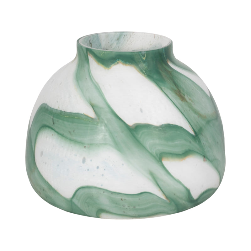 9 Ebb & Flow Vase, Green/clear