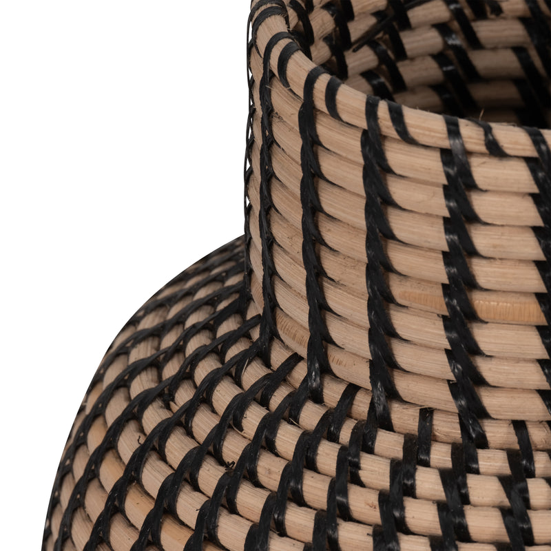 RATTAN, 13H WOVEN VASE, MULTI