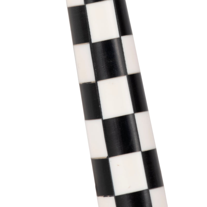 4 Checkerboard Handle Magnifying Glass, Black/whi