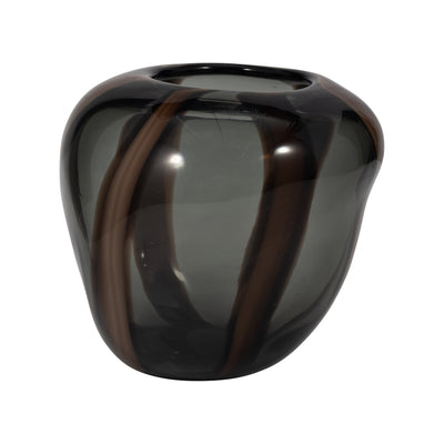 7 Bayle Small Brown Striped Glass Vase