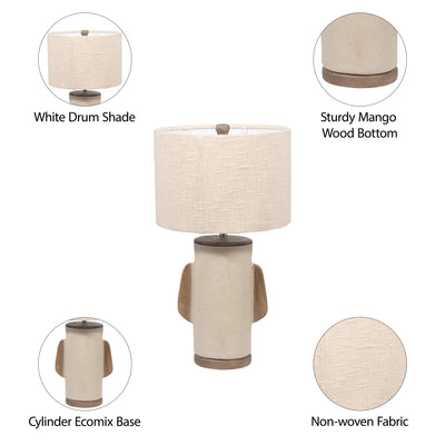 Ecomix, 24 Organic Table Lamp, Ivory