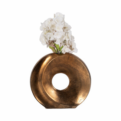 12 Belvine, Metal Cut-out Vase, Bronze