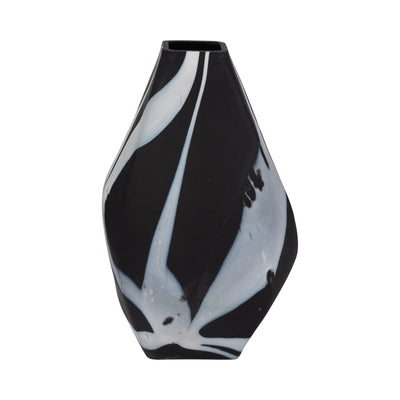 Glass, 19 Abstract Contemporary Vase, Black